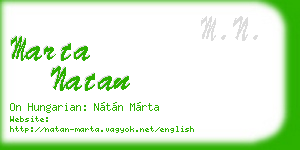 marta natan business card