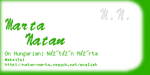 marta natan business card